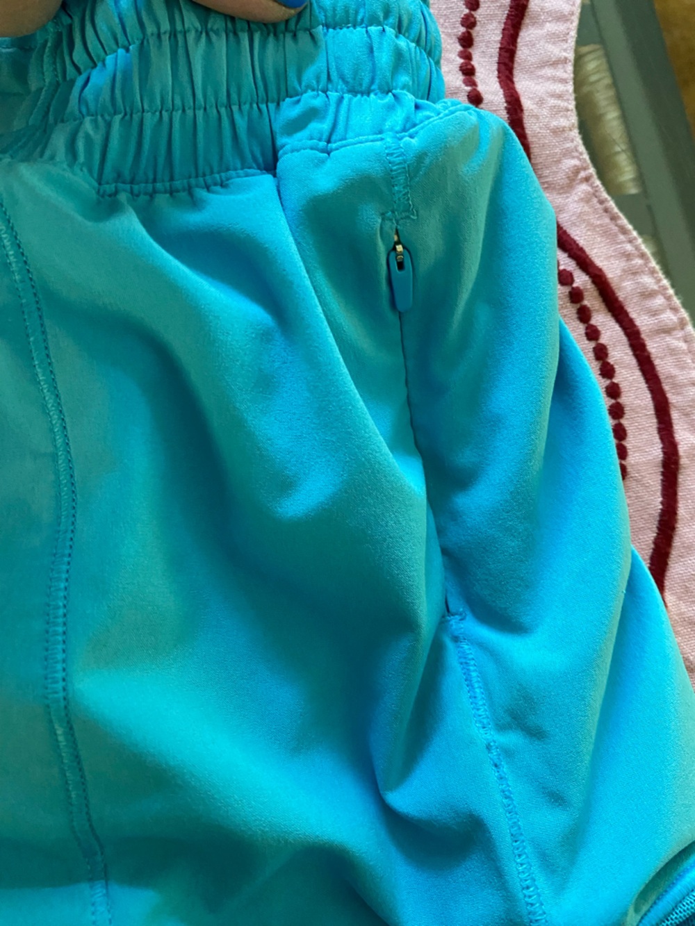 Lululemon Turquoise Blue Hotty Hot High Rise Lined Short 4 inch 4 - Picture 10 of 16